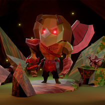 Triceratops Warrior - Proyecto del curso: Modelado de personajes low poly para videojuegos. Een project van 3D,  3D-modellering, Videogames, 3D-karakterontwerp y Videogame-ontwerp van Carlos Andrés Ruiz Palacio - 30.05.2024