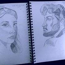Mi proyecto del curso: Cuaderno de retratos a línea con grafito. Un proyecto de Bellas Artes, Bocetado, Dibujo, Dibujo de Retrato y Sketchbook de Jorge Olaya - 29.05.2024