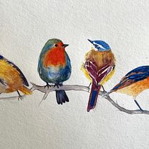 My project for course: Artistic Watercolor Techniques for Illustrating Birds. Traditional illustration, Watercolor Painting, Realistic Drawing, and Naturalistic Illustration project by Kate Alexandra Price - 05.31.2024
