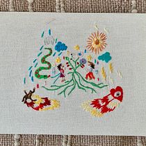 Mi proyecto del curso: Bordado contemporáneo con puntos tradicionales mexicanos. Un projet de Artisanat, Broderie, Art textile , et Design textile de Paula M. Lira Eyzaguirre - 01.06.2024