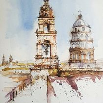 Mi proyecto del curso: Dibujo arquitectónico con acuarela y tinta. Sketching, Drawing, Watercolor Painting, Sketchbook & Ink Illustration project by Coka BF - 06.02.2024