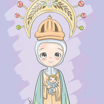 Virgencita de la Consolación de Tariba. Design, Traditional illustration, Character Design, Vector Illustration, and Manga project by Fransis Soto Aponte - 06.02.2024