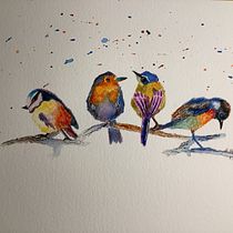 My project for course: Artistic Watercolor Techniques for Illustrating Birds. Watercolor Painting project by Barbara Peppas - 06.03.2024