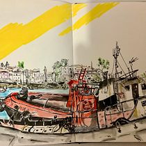 Meu projeto do curso: Urban Sketching: expresse o seu mundo com uma nova perspectiva. Traditional illustration, Sketching, Drawing, Watercolor Painting, Architectural Illustration, and Sketchbook project by Cândida Ribeiro - 06.03.2024