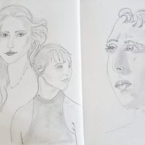 Mi proyecto del curso: Sketchbook de retrato: explora el rostro humano. Drawing, Portrait Drawing, Artistic Drawing, Sketching, and Sketchbook project by Eugenia Rodríguez Moreiras - 06.04.2024