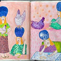 Mon projet du cours : Création de personnages à partir de dessins d’observation. Un proyecto de Ilustración tradicional, Diseño de personajes, Dibujo y Sketchbook de Jeanne Macheret - 06.06.2024