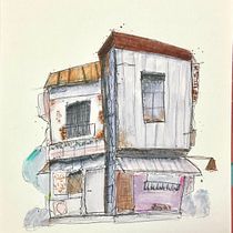 My project for course: Expressive Architectural Sketching with Colored Markers. Sketching, Drawing, Architectural Illustration, Sketchbook & Ink Illustration project by Maria Faizan - 06.06.2024