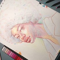 Mi proyecto del curso: Dibujo de retratos llamativos con lápices de colores. Drawing, Portrait Drawing, Sketchbook, and Colored Pencil Drawing project by Sailyn Párica - 06.07.1997