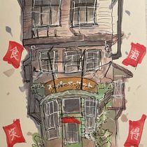 My project for course: Expressive Architectural Sketching with Colored Markers. Sketching, Drawing, Architectural Illustration, Sketchbook & Ink Illustration project by kamikami - 06.03.2024