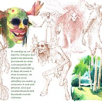 Wendigo  Ein Projekt aus dem Bereich Design von Figuren, Malerei, Bleistiftzeichnung, Zeichnung, Aquarellmalerei, Traditionelle Illustration, Sketchbook und Illustration mit Tinte von Viridiana Benitez Mendoza - 09.06.2024