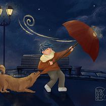 Warm Rain. Digital Illustration, Children's Illustration, Digital Painting, and Picturebook project by Naeilyn Ugalde - 06.10.2024