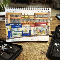 My project for course: Expressive Architectural Sketching with Colored Markers. Sketching, Drawing, Architectural Illustration, Sketchbook & Ink Illustration project by Nicola Woollard - 06.11.2024