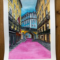 Mi proyecto del curso: Representación arquitectónica en acuarela. Traditional illustration, Sketching, Drawing, Watercolor Painting, Architectural Illustration, Sketchbook, and Music project by Miriam Ramos-Warth - 06.12.2024