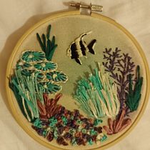 Mi proyecto del curso: Técnicas básicas de bordado y acuarela. Painting, Watercolor Painting, Embroider, and Textile Design project by Carolina Petzold Maldonado - 06.12.2024