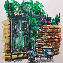 My project for course: Watercolor Urban Illustration: Portray your City. Pintura, Desenho, Pintura em aquarela e Ilustração arquitetônica projeto de kazolgatim - 12.06.2024