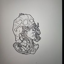 Mon projet du cours : Création de tatouage néo-traditionnel. Un proyecto de Dibujo, Diseño de tatuajes, Dibujo digital e Ilustración digital de junahbarta - 10.06.2024