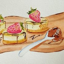 Mi proyecto del curso:  Ilustración gastronómica con acuarela. Projekt z dziedziny Trad, c, jna ilustracja,  Sztuki piękne,  Malarstwo i Malowanie akwarelą użytkownika mireiagascon - 20.06.2024