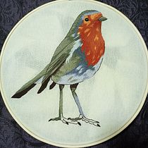 Mi petirrojo. Ilustração tradicional, Bordado, e Design têxtil projeto de Hector Resendiz - 21.06.2024
