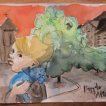 My project for course: Artistic Watercolor Sketching: Dare to Express Your Ideas. Ilustração tradicional, Esboçado, Criatividade, Desenho, Pintura em aquarela, e Sketchbook projeto de Eva Hovelsrød - 23.06.2024