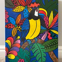 My project for course: Introduction to Acrylic Painting: Create a Tropical Canvas. Un projet de Peinture, Création de motifs, Peinture acr , et lique de boychenkoyuliya - 22.06.2024