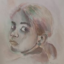 Mi proyecto del curso: Retrato artístico en acuarela. Fine Arts, Painting, Watercolor Painting, and Portrait Drawing project by Francisco Santana - 06.24.2024