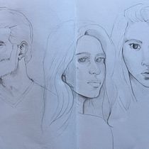 Mon projet du cours : Carnet de portraits : explorez le visage humain. Sketching, Drawing, Portrait Drawing, Artistic Drawing, and Sketchbook project by Claire R - 06.25.2024