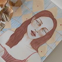 Il mio progetto del corso: Ritratti a gouache ricchi di motivi e texture. Un progetto di Pittura, Illustrazione digitale, Disegno di ritratti e Pittura gouache di Marianna Nieddu - 25.06.2024
