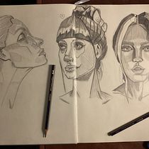 My project for course: Portrait Sketchbooking: Explore the Human Face. Sketching, Drawing, Portrait Drawing, Artistic Drawing, and Sketchbook project by Amber - 06.25.2024