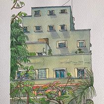 Mi proyecto del curso: Ilustración urbana en acuarela: hagamos visibles nuestra ciudad. Projekt z dziedziny  Malarstwo,  R, sunek, Malowanie akwarelą,  R i sunek architektoniczn użytkownika Maritza Vargas - 25.06.2024