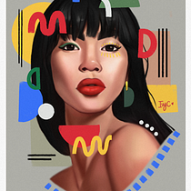 My project for course: Digital Portraits in Procreate with Graphical Elements. Projekt z dziedziny Ilustracja c, frowa, Portret, R i sunek anatomiczn użytkownika byvee - 28.06.2024