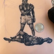 Tattoo Project | Muhammad Ali, Deer, Jackalope. Tattoo Design project by Austin Pickett - 06.28.2024