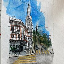 My project for course: Urban Sketching: Create Expressive Cityscapes. Sketching, Sketchbook, Painting, Drawing, Watercolor Painting & Ink Illustration project by sis - 06.28.2024