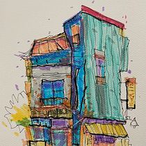 My project for course: Expressive Architectural Sketching with Colored Markers. Een project van  Schetsen,  Tekening,  Architecturale illustratie, Sketchbook y  Illustratie met inkt van cristina.crusoveanu - 28.06.2024