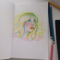 Mi proyecto del curso: Dibujo de retratos llamativos con lápices de colores. Drawing, Portrait Drawing, Sketchbook, and Colored Pencil Drawing project by Ana Maria Reyes Reyes - 06.28.2024