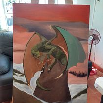 Mi proyecto del curso: Pintura acrílica de fantasía. Un proyecto de Diseño de personajes, Pintura y Pintura acrílica de momotuzi24 - 25.06.2024