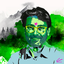 Mein Abschlussprojekt für den Kurs: Vektorporträt mit manuellen Texturen. Ilustração vetorial e Ilustração digital projeto de Sabine Trost - 29.06.2024