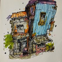 Mon projet du cours : Esquisses d'architecture expressives aux feutres de couleur Ein Projekt aus dem Bereich Skizzenentwurf, Zeichnung, Architektonische Illustration, Sketchbook und Illustration mit Tinte von haddadzakary - 30.06.2024