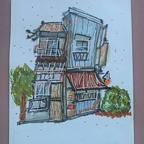 Mi proyecto del curso: Dibujo arquitectónico expresivo con marcadores de colores. Mi 1er dibujo  Ein Projekt aus dem Bereich Skizzenentwurf, Zeichnung, Architektonische Illustration, Sketchbook und Illustration mit Tinte von virginiagdv - 01.07.2024
