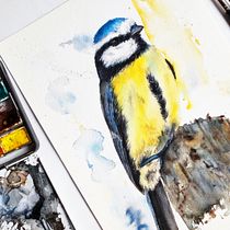 Mój projekt z kursu: Naturalistyczne ilustracje ptaków techniką akwarelową. Ilustração tradicional, Pintura em aquarela, Desenho realista e Ilustração naturalista projeto de Marta Wolska - 02.07.2024