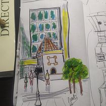Mi proyecto del curso: Sketching urbano: dibuja tu ciudad en movimiento Ein Projekt aus dem Bereich Traditionelle Illustration, Skizzenentwurf, Zeichnung, Aquarellmalerei, Architektonische Illustration und Sketchbook von maruro franco - 03.07.2024