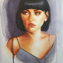 My project for course: Watercolor Portraits: Capture a Model's Personality. Fine Arts, Painting, Watercolor Painting, and Portrait Drawing project by Ankh Sun Iah - 07.04.2024