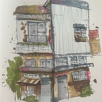 My project for course: Expressive Architectural Sketching with Colored Markers Ein Projekt aus dem Bereich Skizzenentwurf, Zeichnung, Architektonische Illustration, Sketchbook und Illustration mit Tinte von Alanis Courington - 05.07.2024