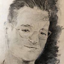Mein Abschlussprojekt für den Kurs: Künstlerisches Porträt mit Kohlestift: die Atmosphäre. Desenho, Desenho de retrato, Artes plásticas, Ilustração tradicional, Desenho realista, e Desenho artístico projeto de sandramariadreyer - 06.06.2024