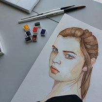 Mi proyecto del curso: Retrato en acuarela a partir de una fotografía. Traditional illustration, Watercolor Painting, and Portrait Drawing project by Rominona Rominona - 07.06.2024