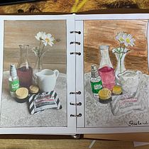 Mijn project van de cursus: Eigentijds stillevens creëren met aquarel. Un proyecto de Ilustración tradicional, Pintura y Pintura a la acuarela de Roeland - 07.07.2024