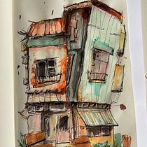 My project for course: Expressive Architectural Sketching with Colored Markers Ein Projekt aus dem Bereich Skizzenentwurf, Zeichnung, Architektonische Illustration, Sketchbook und Illustration mit Tinte von sandra_coucher - 08.07.2024