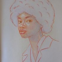 Mi proyecto del curso: Dibujo de retratos llamativos con lápices de colores. Drawing, Portrait Drawing, Sketchbook, and Colored Pencil Drawing project by artistense - 07.08.2024