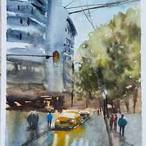 My project for course: Urban Landscapes in Watercolor Ein Projekt aus dem Bereich Aquarellmalerei von caterinagraveuse - 09.07.2024