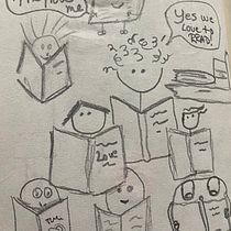 Reading inpires: Mi proyecto del curso: Sketching diario: desarrolla tu visión artística. Un progetto di Illustrazione tradizionale, Bozzetti, Creatività, Disegno e Sketchbook di Amelia Acevedo - 09.07.2024
