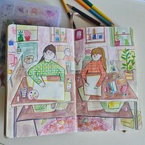 My project for course: Exploratory Sketchbook: Find Your Drawing Style. Ilustração tradicional, Esboçado, Criatividade, Desenho, Pintura em aquarela, Sketchbook, e Pintura guache projeto de Jelena Petrović - 09.07.2024